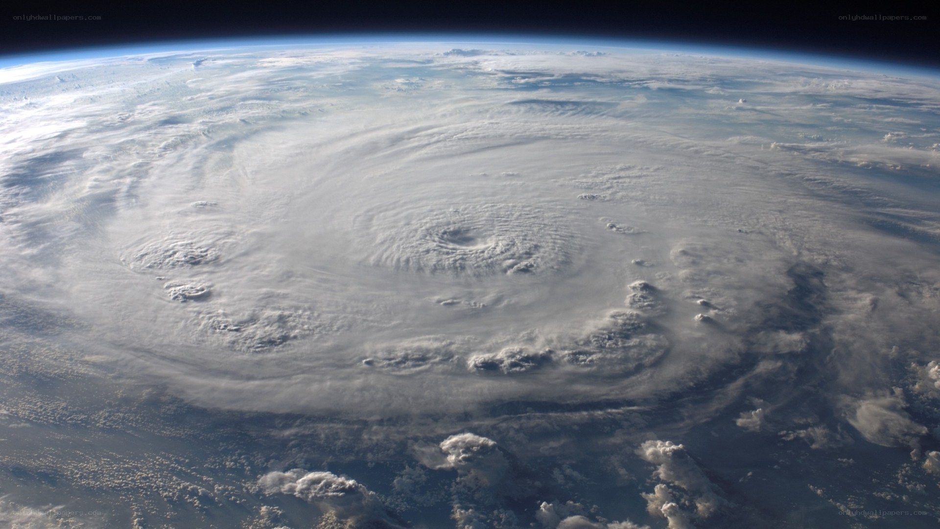 Hurricane from space view
