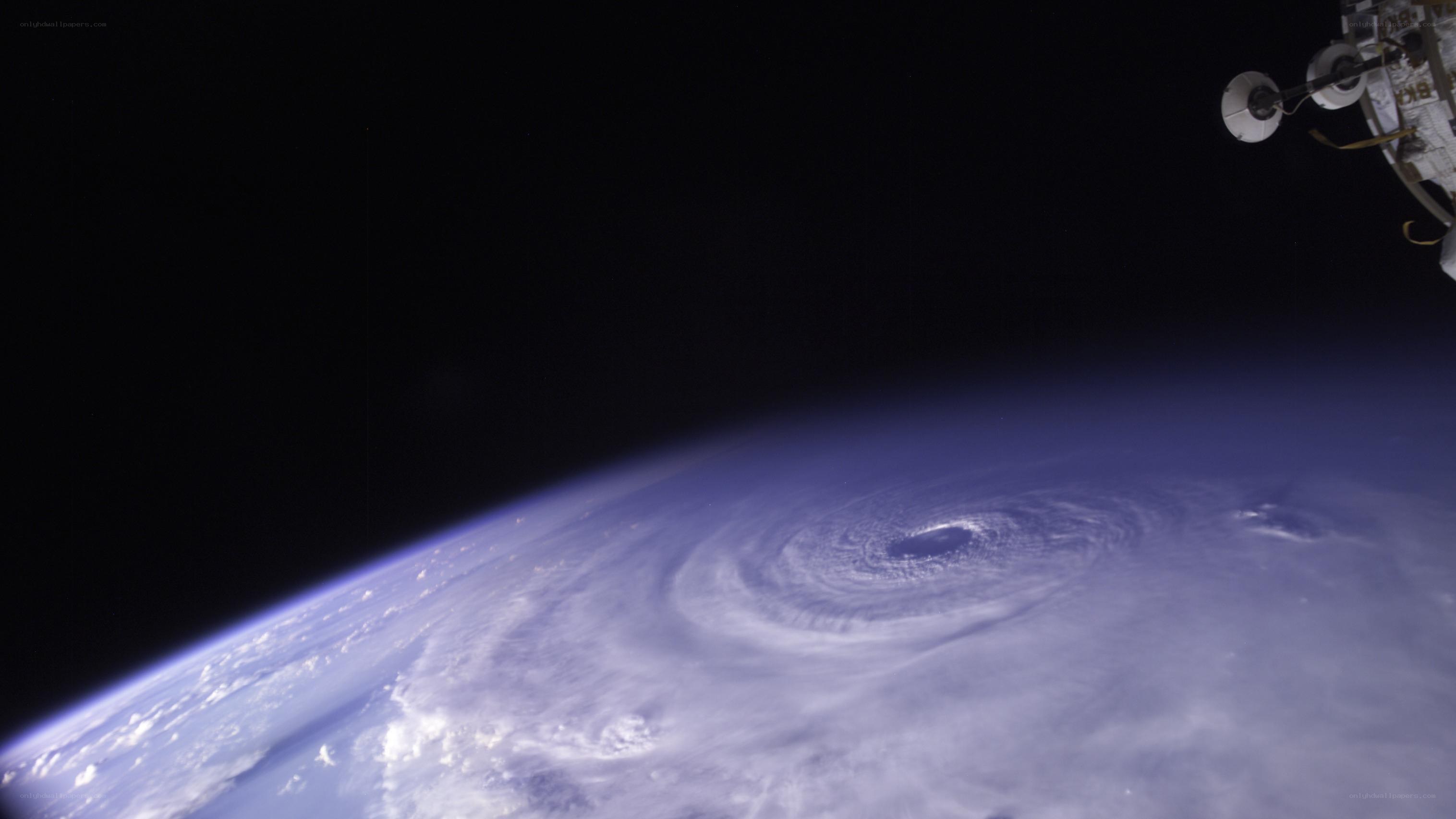 Hurricane from space view
