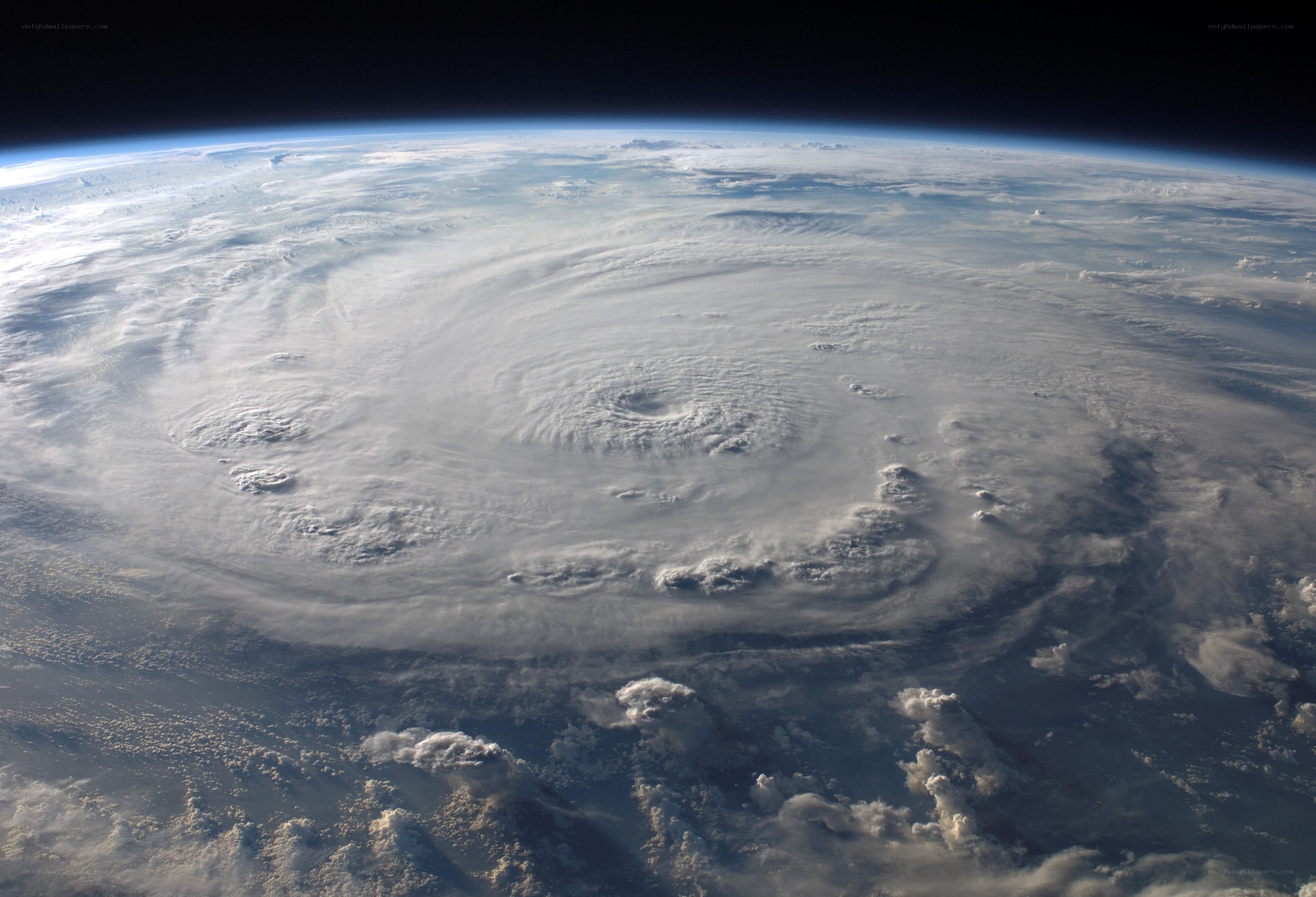 Hurricane from space view