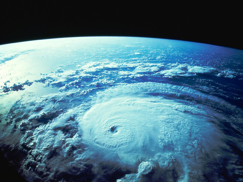 Hurricane from space view