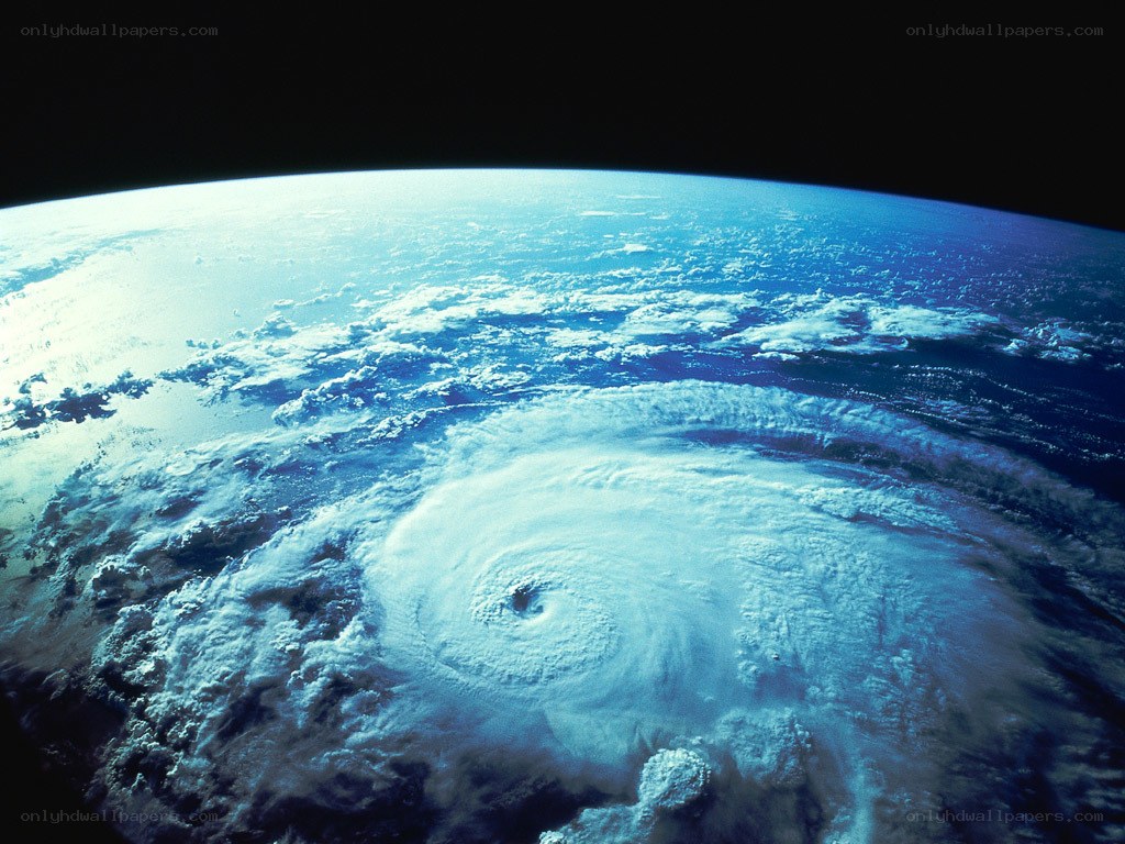 Hurricane from space view