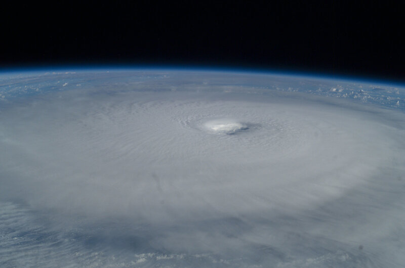 Hurricane from space view