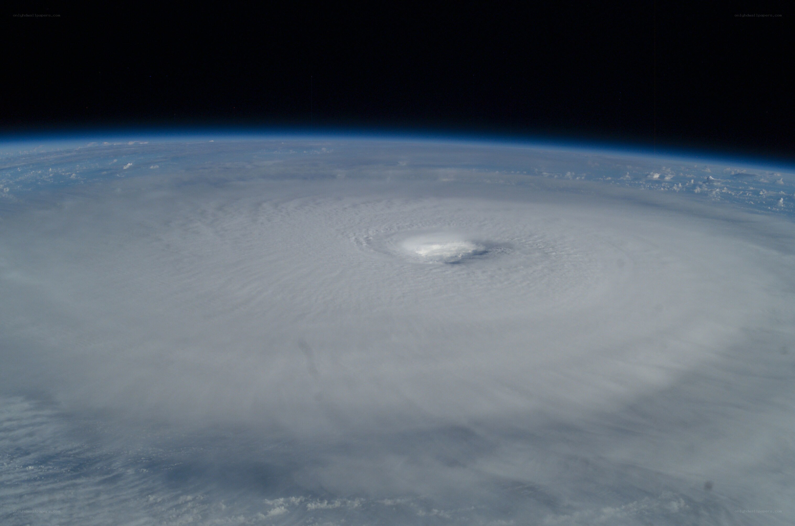 Hurricane from space view