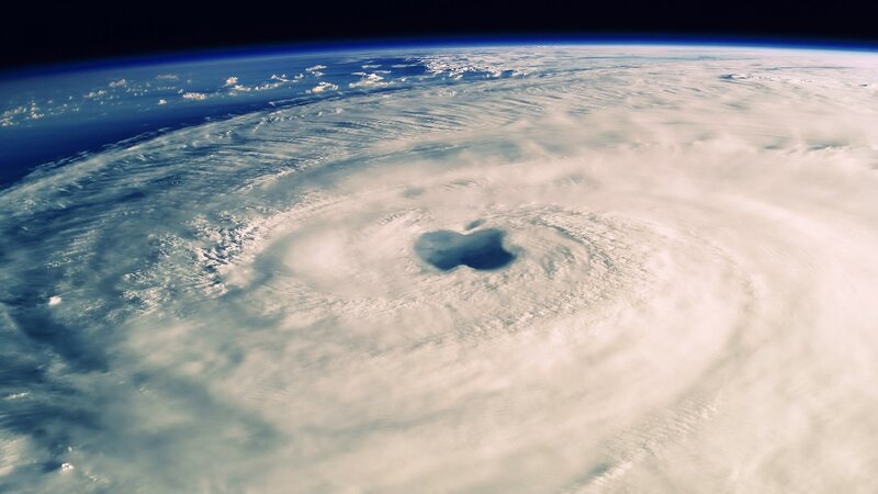 Hurricane from Space — White, Dramatic, Photograph, Clouds, Earth, Sky