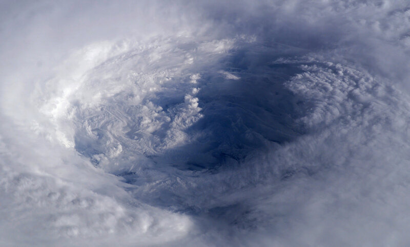 Hurricane from Space — White, Dramatic, Photograph, Clouds, Eye