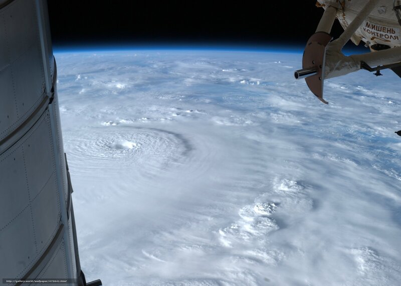 Hurricane from Space — White, Dramatic, Photograph, Space Station, Clouds