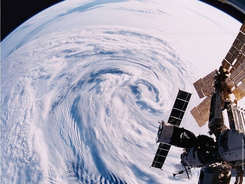 Hurricane from Space — White, Dramatic, Photograph, Space Station