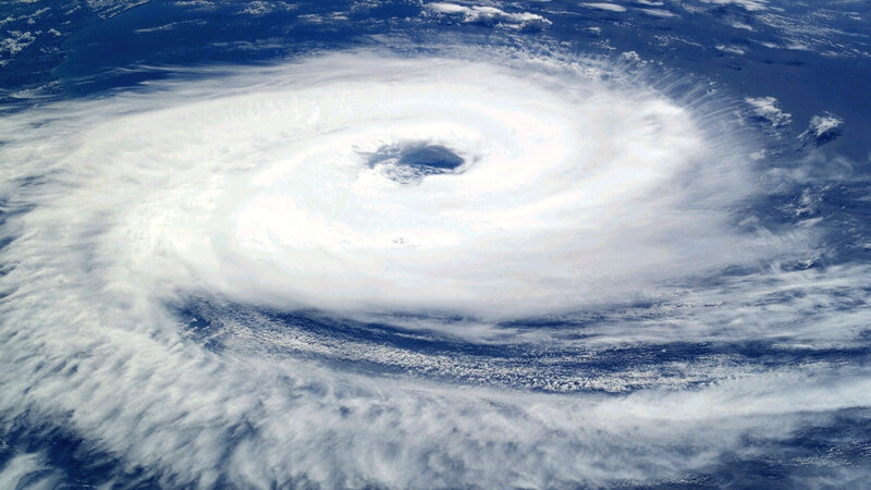 Hurricane from Space — White, Dramatic, Photograph