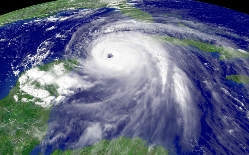 Hurricane over Atlantic — Blue