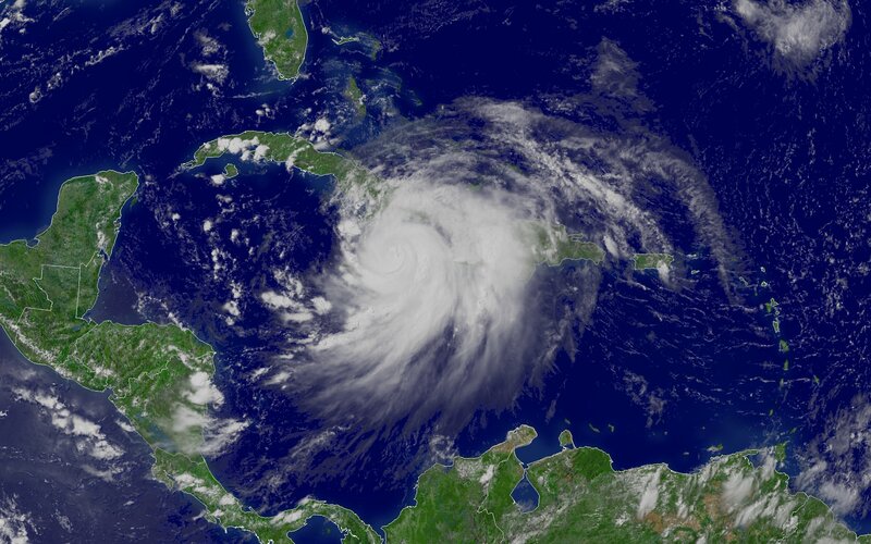 Hurricane over Caribbean — Blue