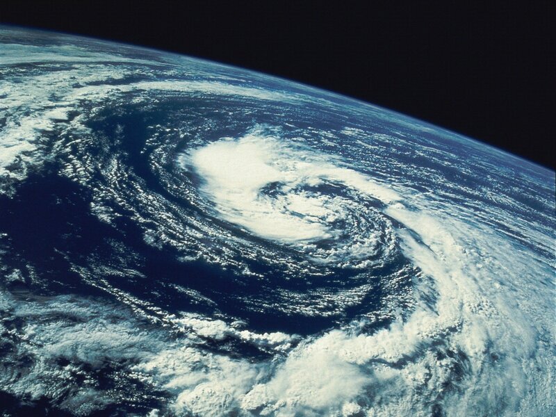 Hurricane over Earth — Blue, Dramatic, Photograph, Clouds