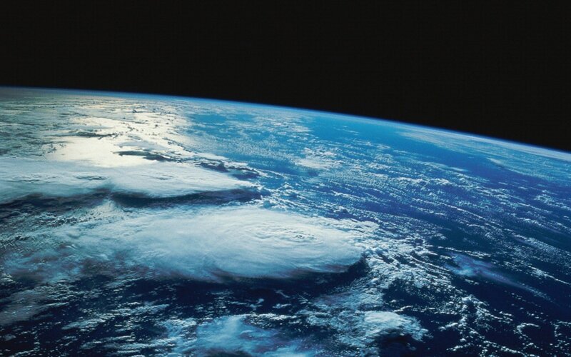 Hurricane over Earth — Blue, Dramatic, Photograph