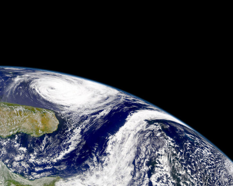 Hurricane over Earth — Blue, Dramatic