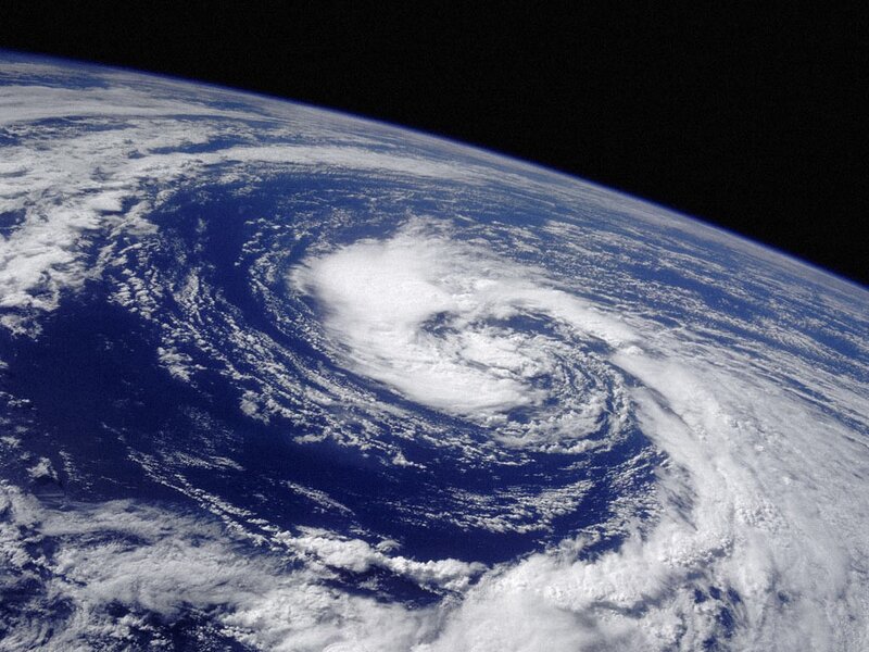 Hurricane over Earth — Blue