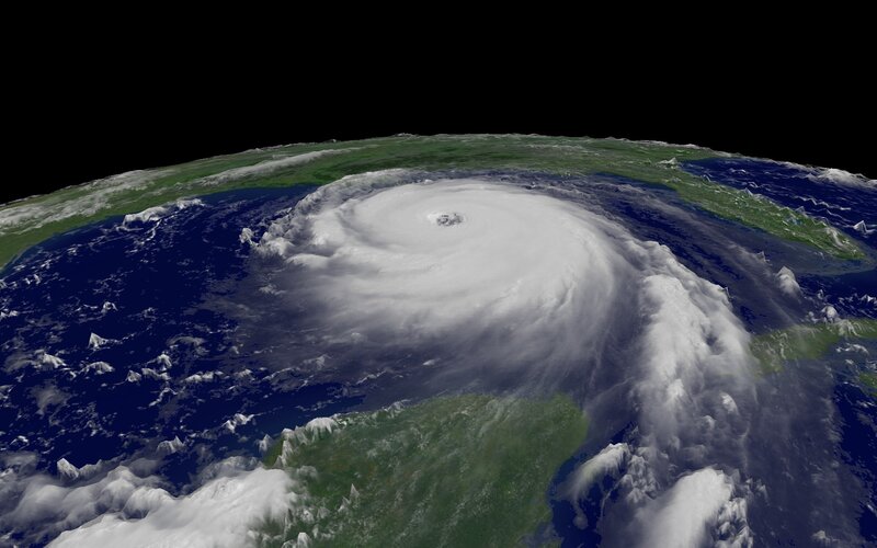 Hurricane over Earth from space