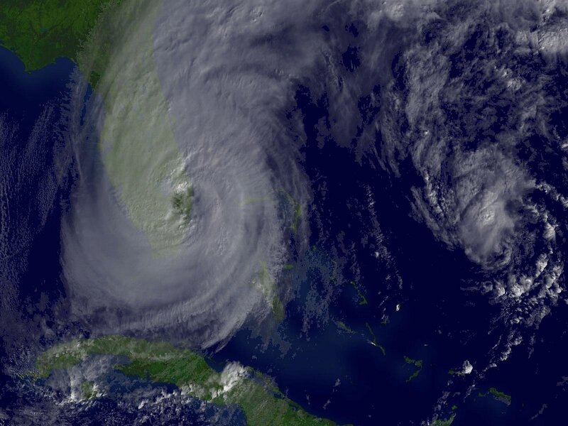 Hurricane over the Caribbean