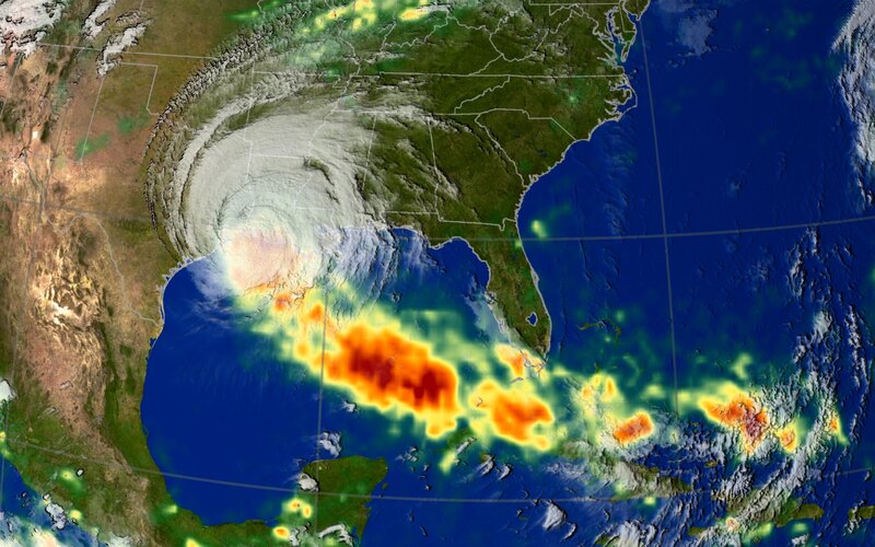 Hurricane satellite view
