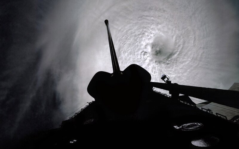 Hurricane viewed from ship