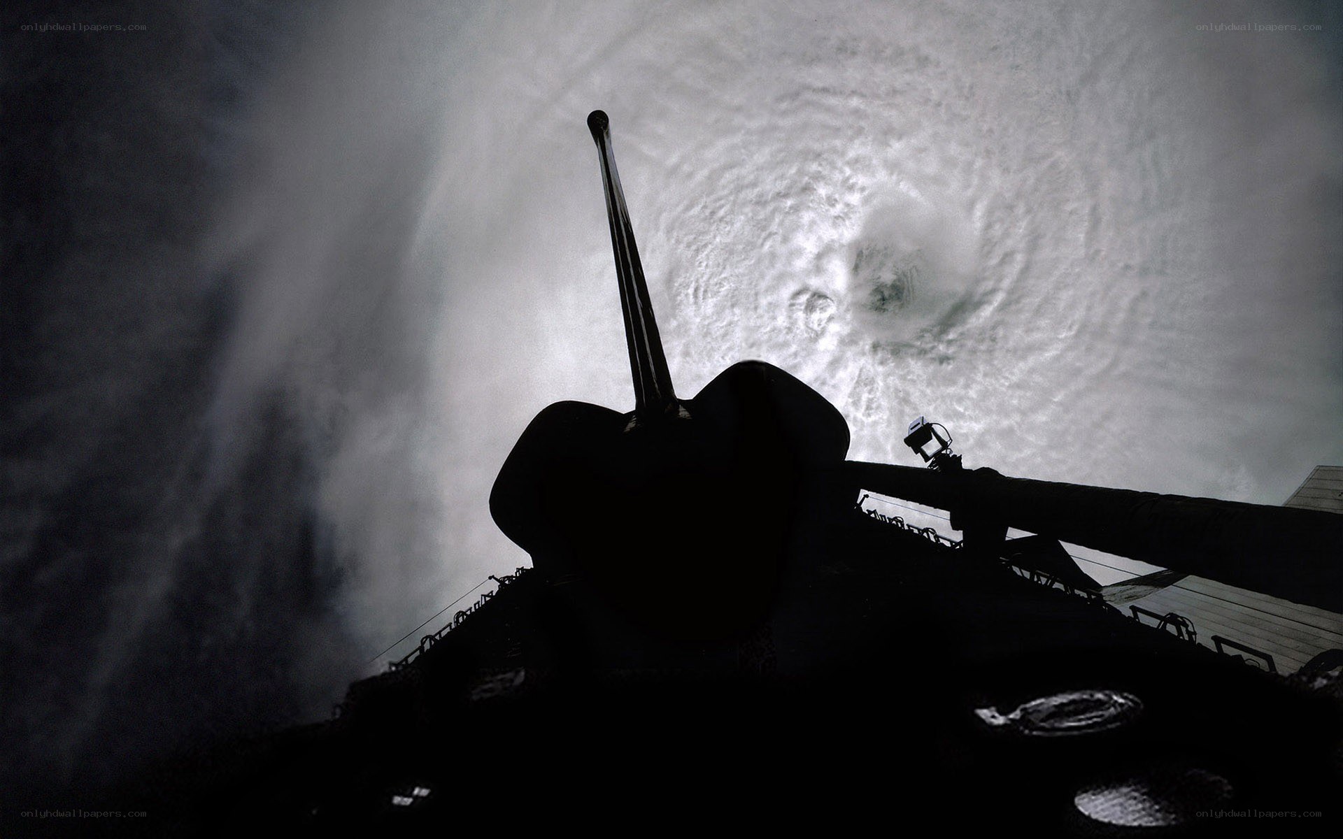Hurricane viewed from ship