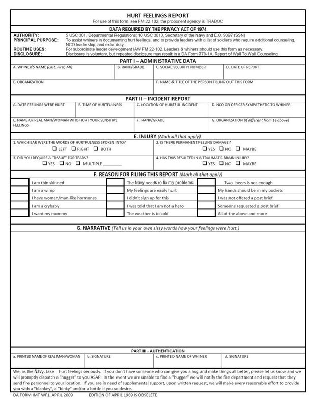 Hurt Feelings Report Form