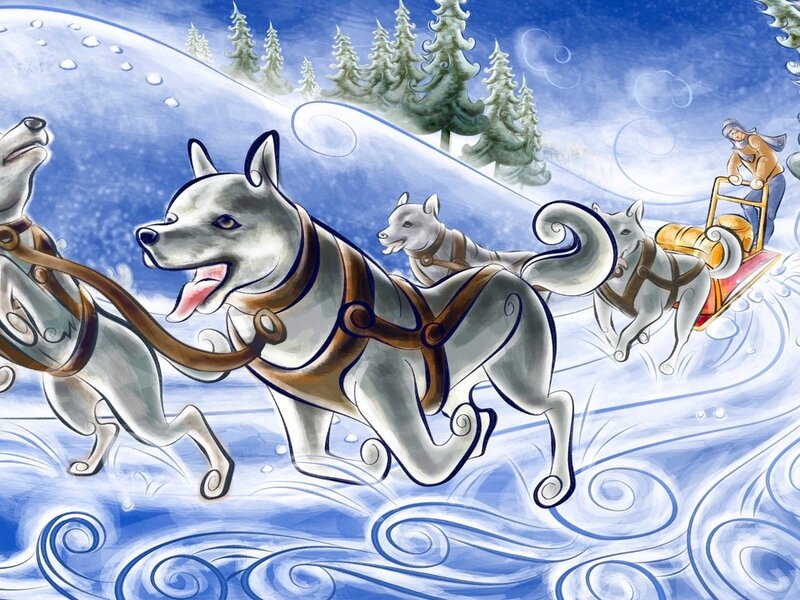 Husky Sled Team — Blue