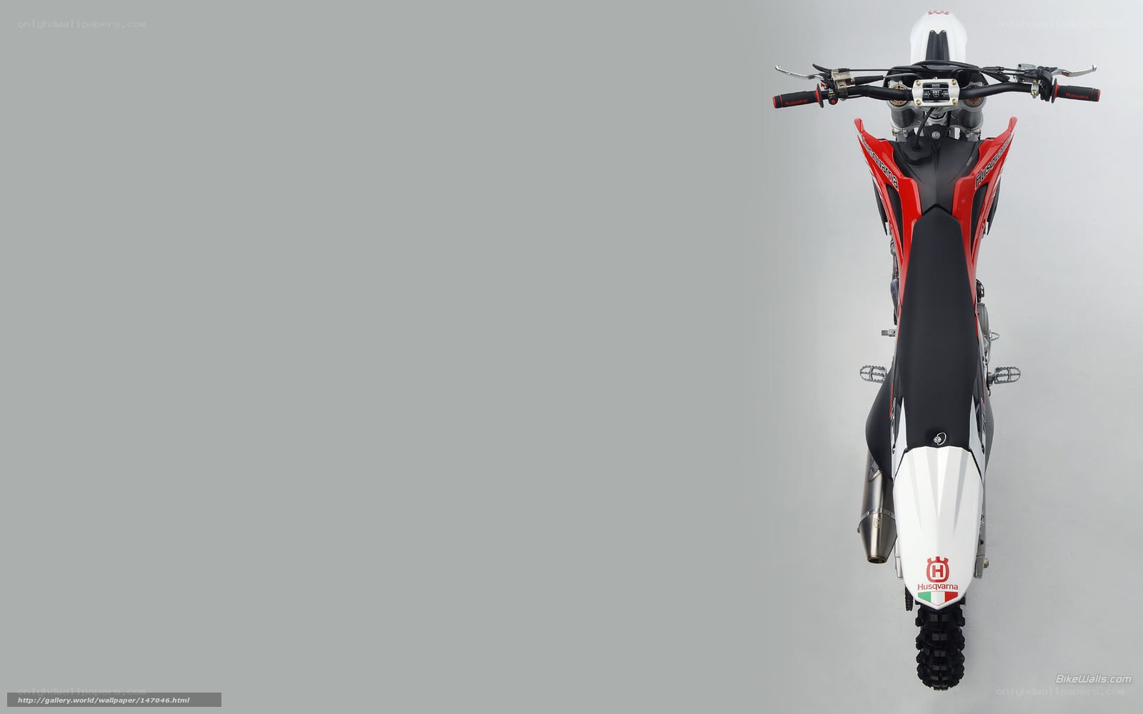 Husqvarna dirt bike from above