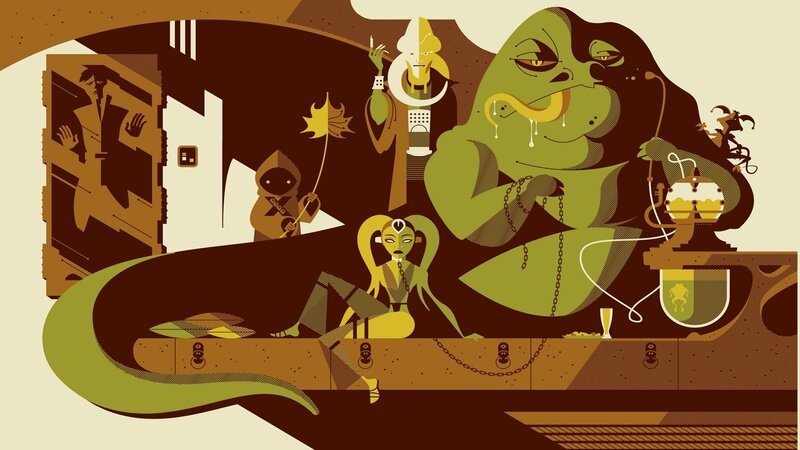Hutt and crew in cantina