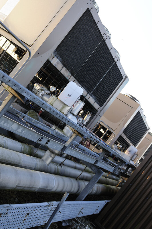 HVAC units on a rooftop