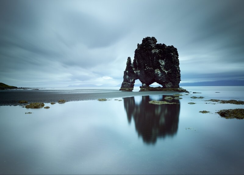 Hvitserkur Rock Formation — Blue, Dramatic