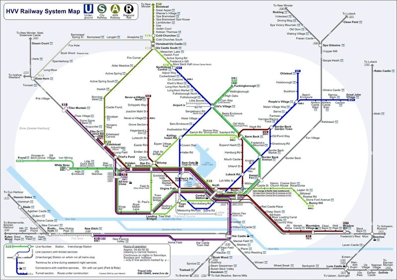 HVV Railway System Map