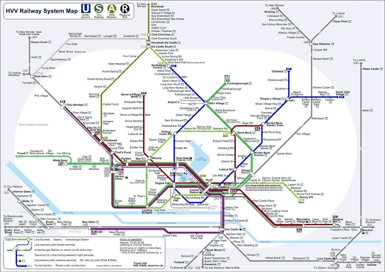 HVV Railway System Map