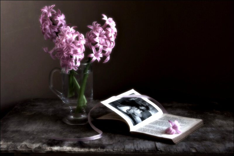 Hyacinth Flowers in Vase — Purple