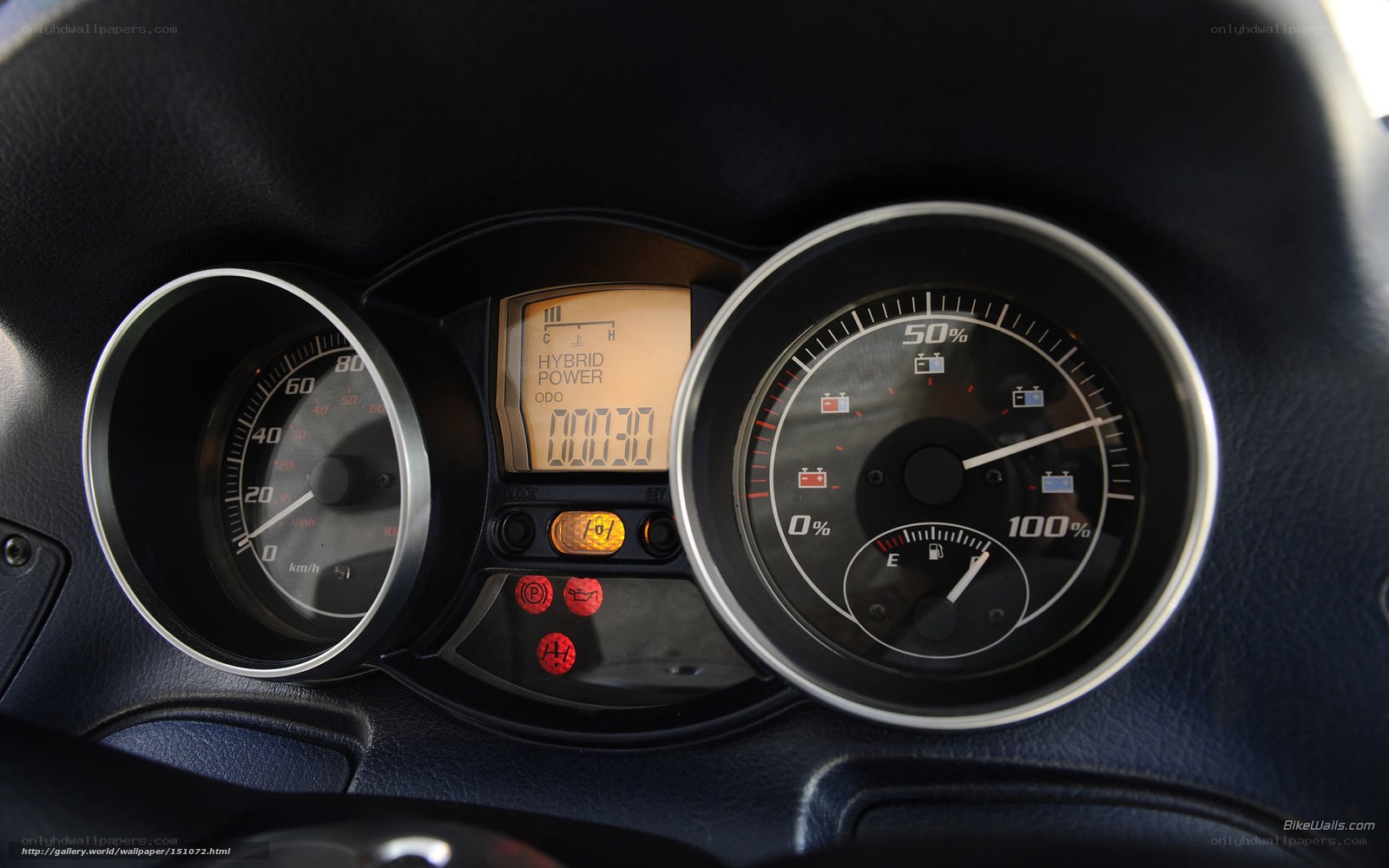 hybrid car dashboard close-up