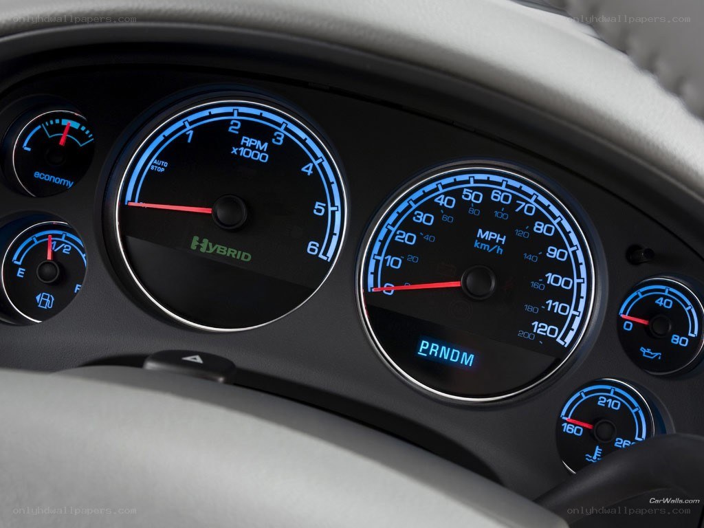 hybrid car dashboard close-up