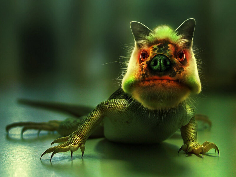 Hybrid Lizard Creature — Green