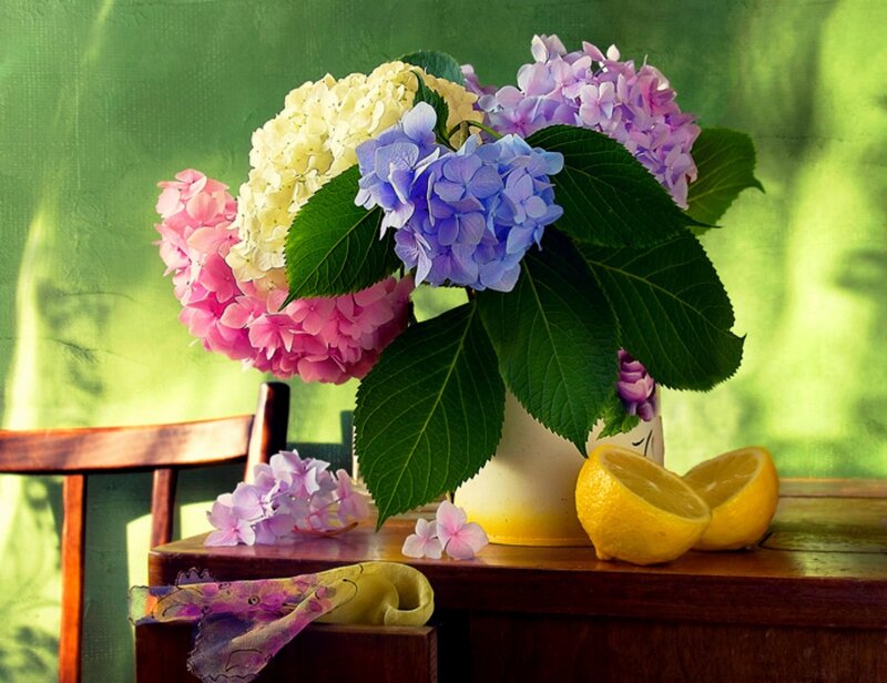 Hydrangea Bouquet with Lemons