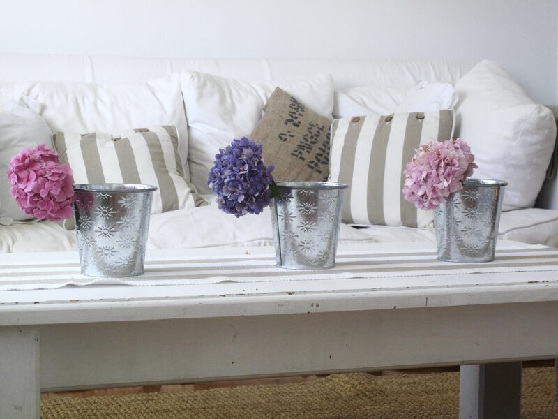 Hydrangea Flowers in Buckets