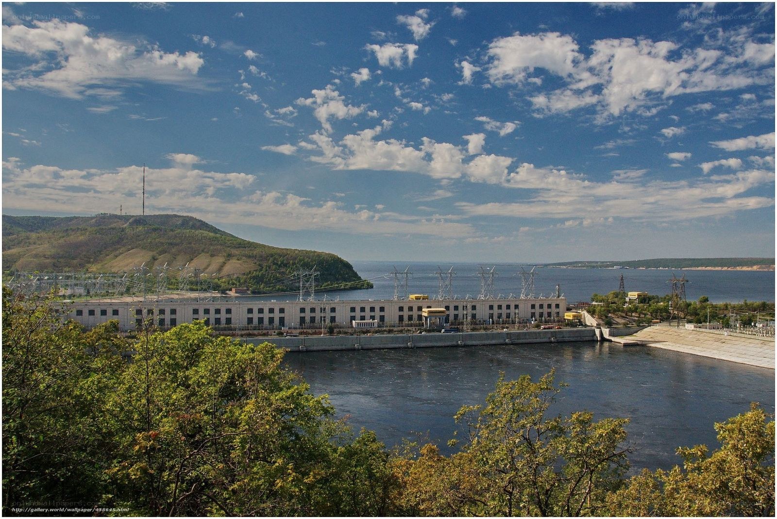 Hydroelectric dam on a sunny day