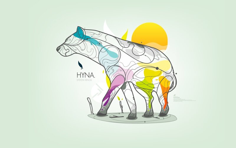 Hyena with Colorful Patterns