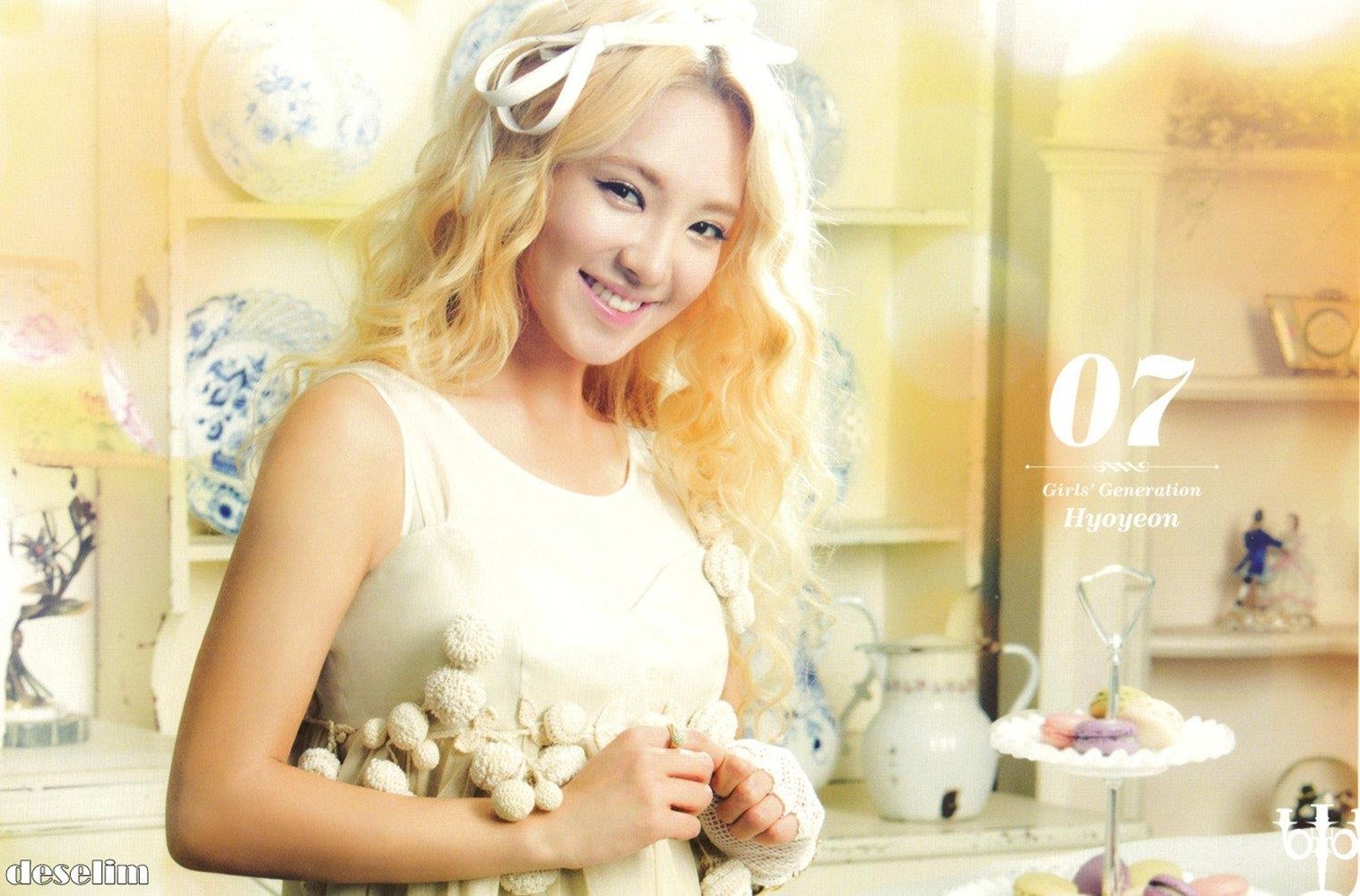 Hyoyeon in a white dress