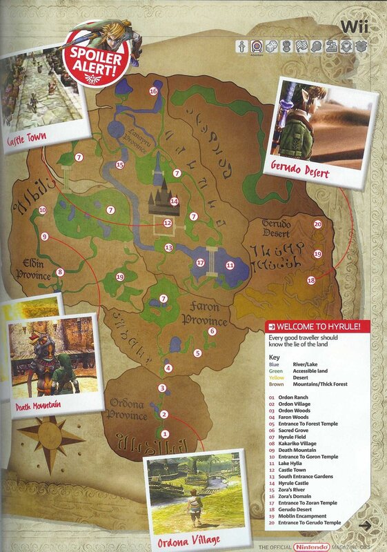 Hyrule map from The Legend of Zelda