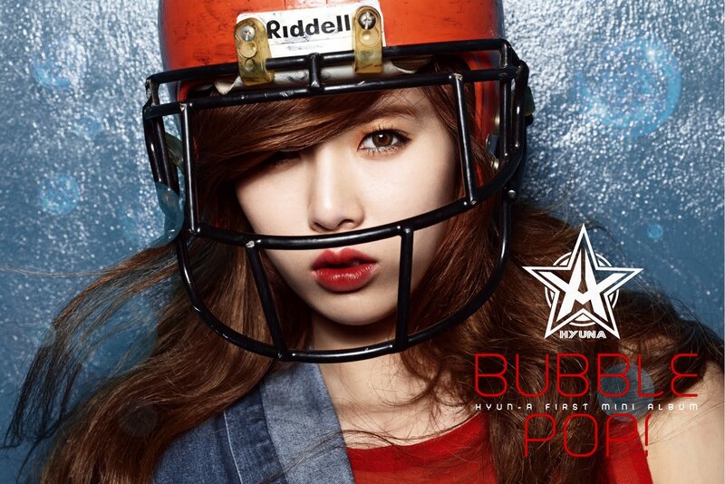 HyunA in football helmet