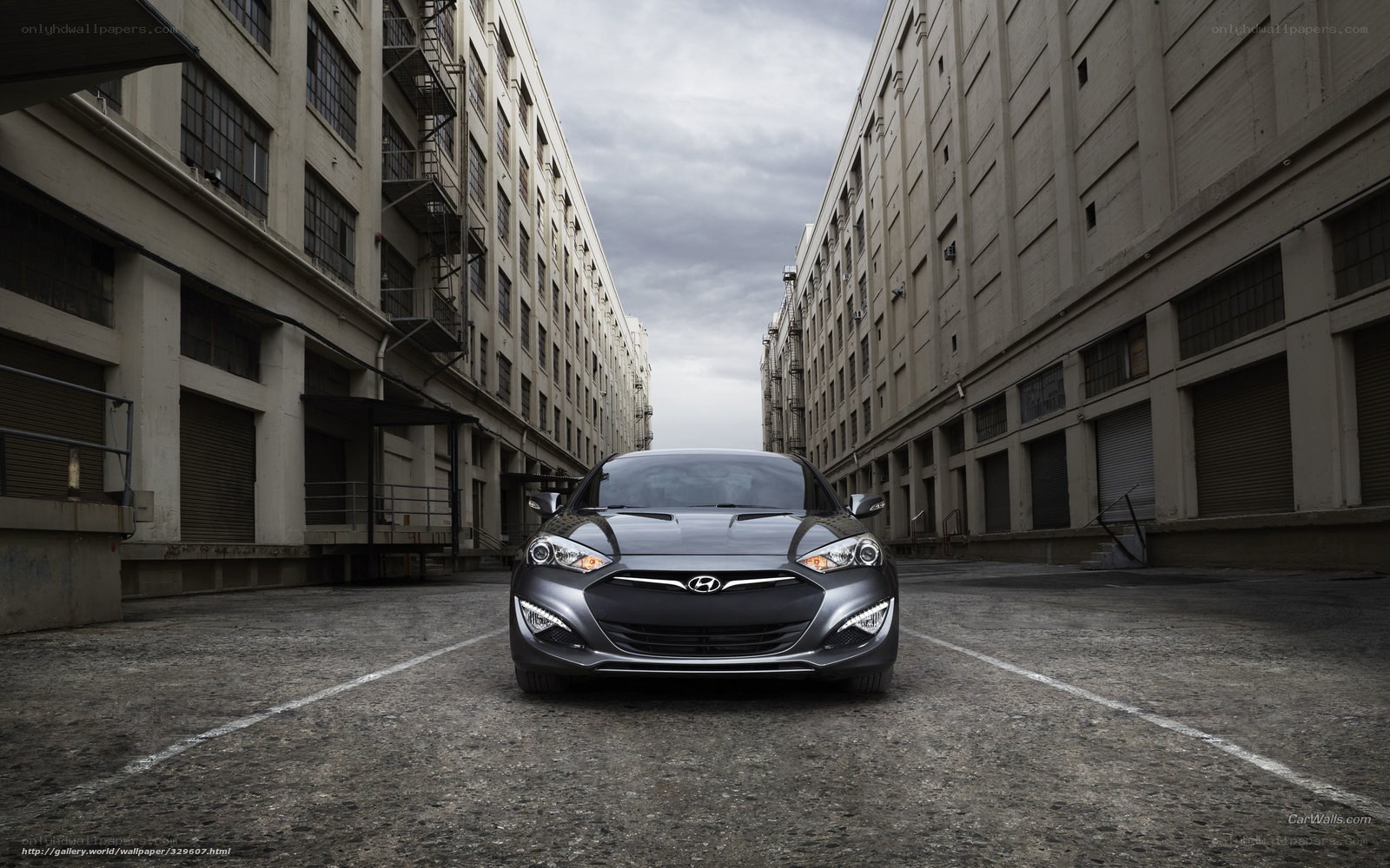 Hyundai car in industrial alley