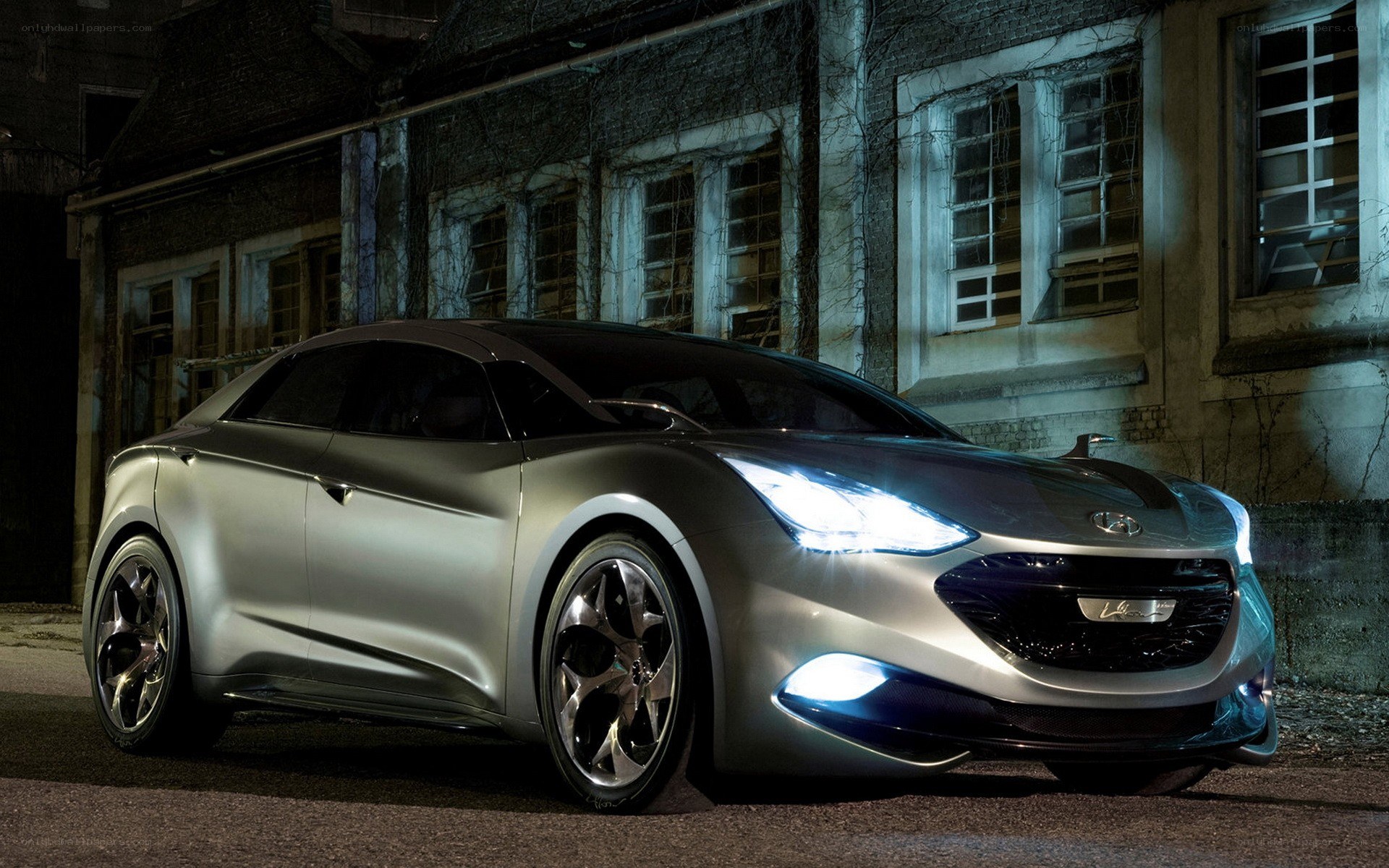 Hyundai concept car at night