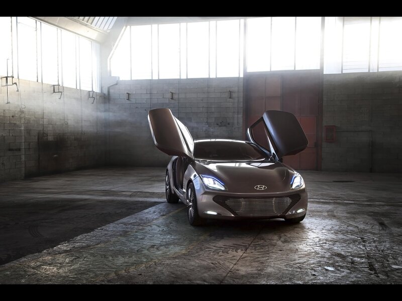 Hyundai concept car in warehouse
