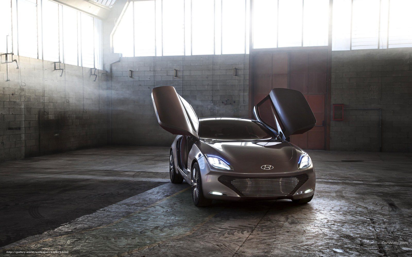 Hyundai concept car in warehouse