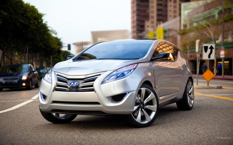 Hyundai concept car on city street