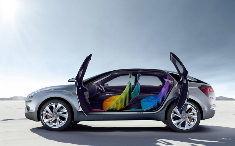 Hyundai concept car with open doors