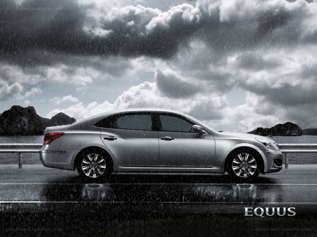 Hyundai Equus in rain