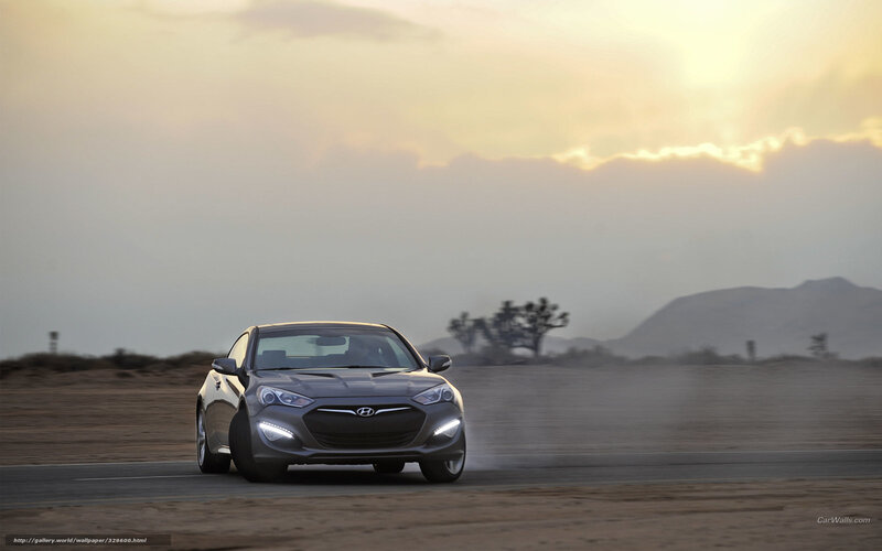 Hyundai Genesis Coupe on desert road
